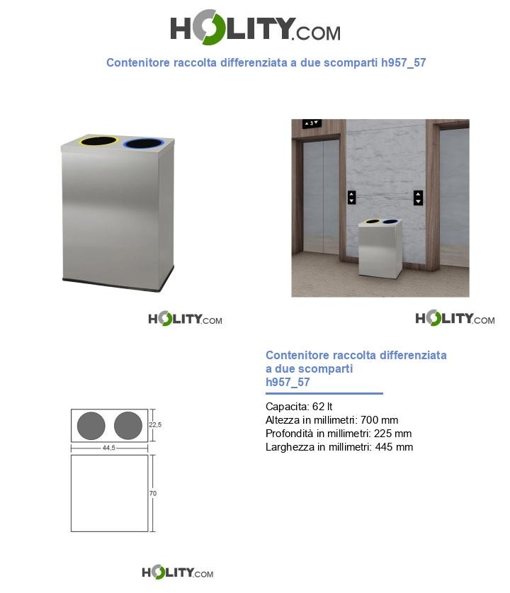 Contenitore raccolta differenziata a due scomparti h957_57