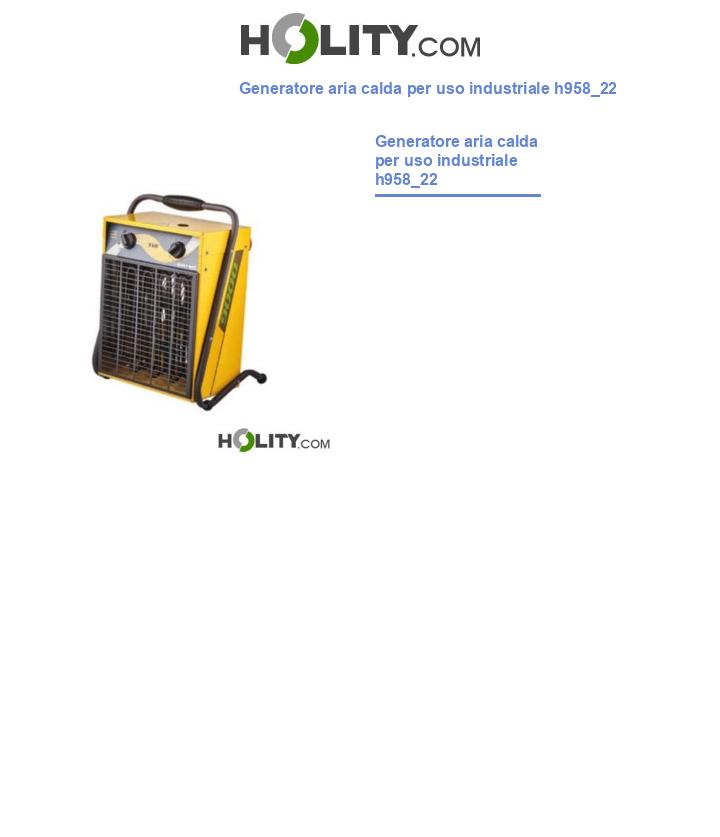 Generatore aria calda per uso industriale h958_22