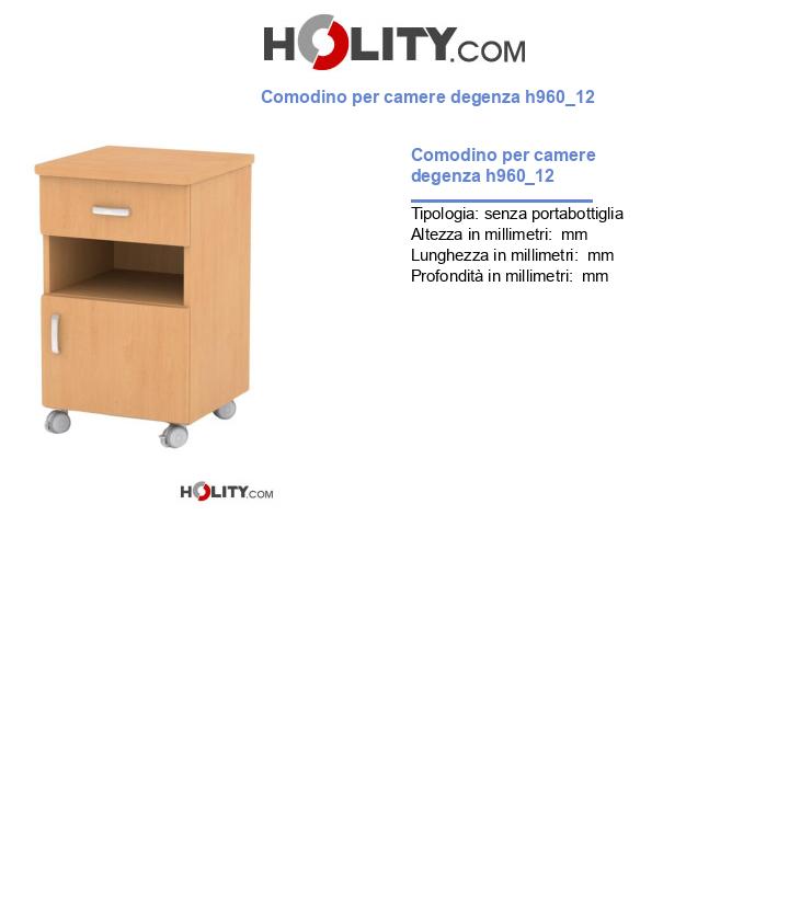 Comodino per camere degenza h960_12