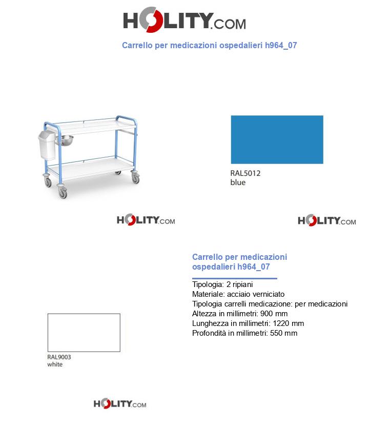 Carrello per medicazioni ospedalieri h964_07