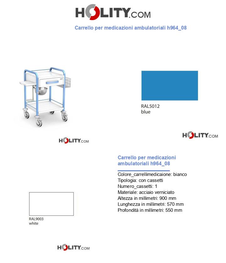 Carrello per medicazioni ambulatoriali h964_08