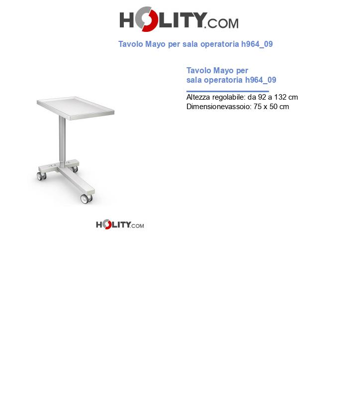 Tavolo Mayo per sala operatoria h964_09