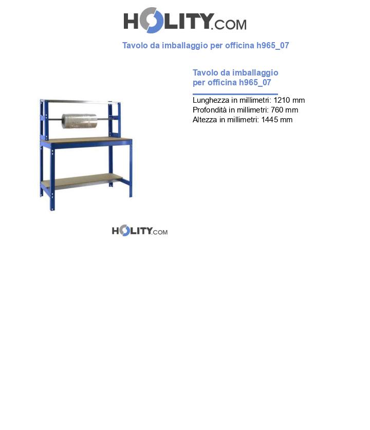 Tavolo da imballaggio per officina h965_07