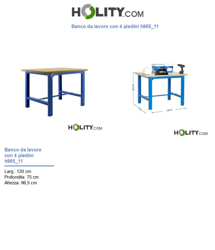 Banco da lavoro con 4 piedini h965_11