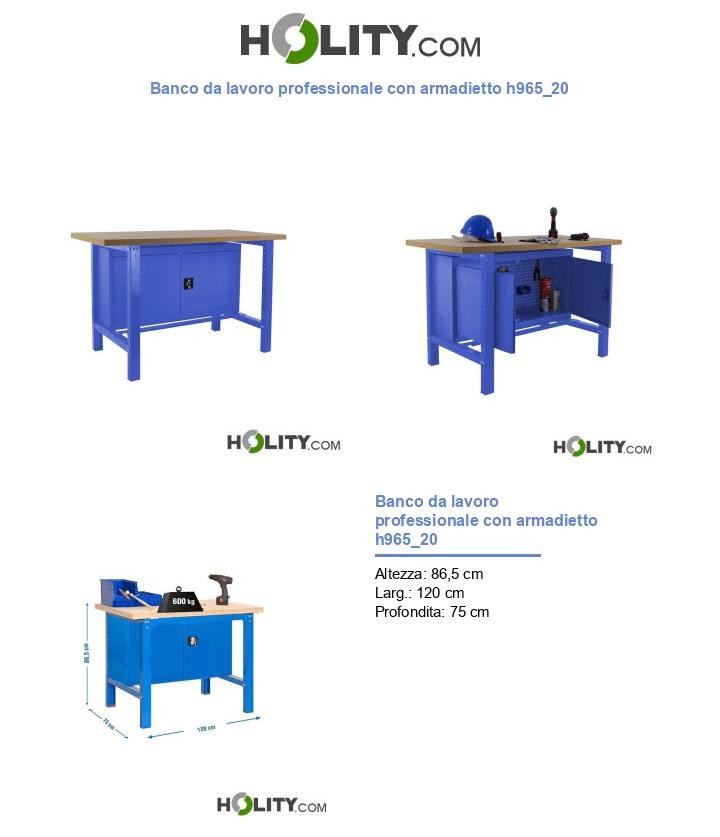 Banco da lavoro professionale con armadietto h965_20