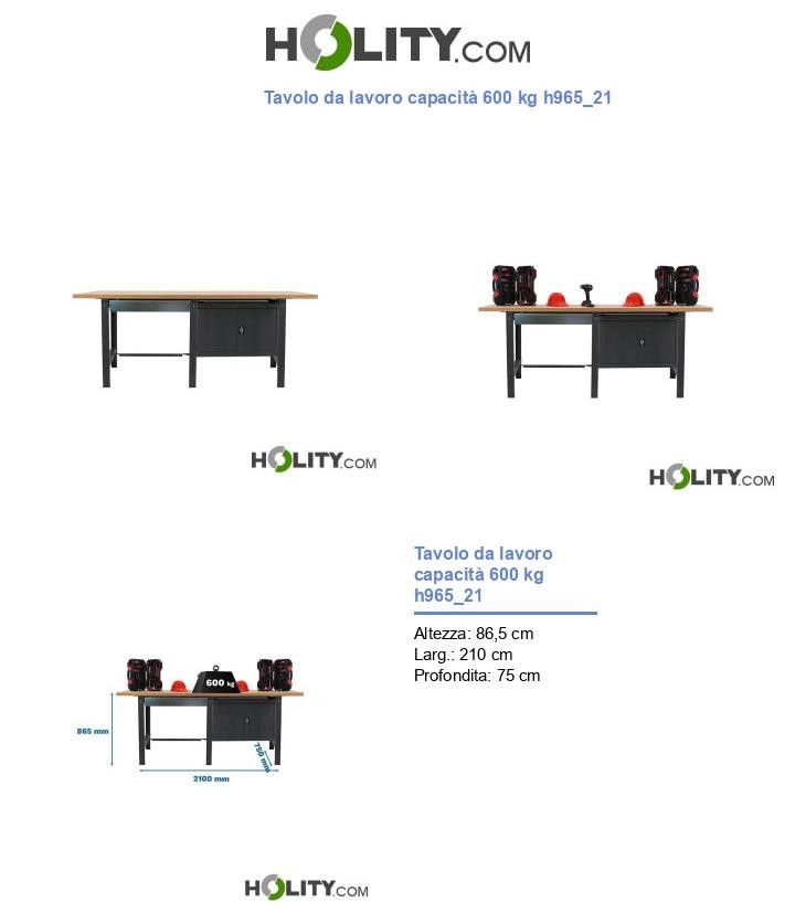 Tavolo da lavoro capacità 600 kg h965_21