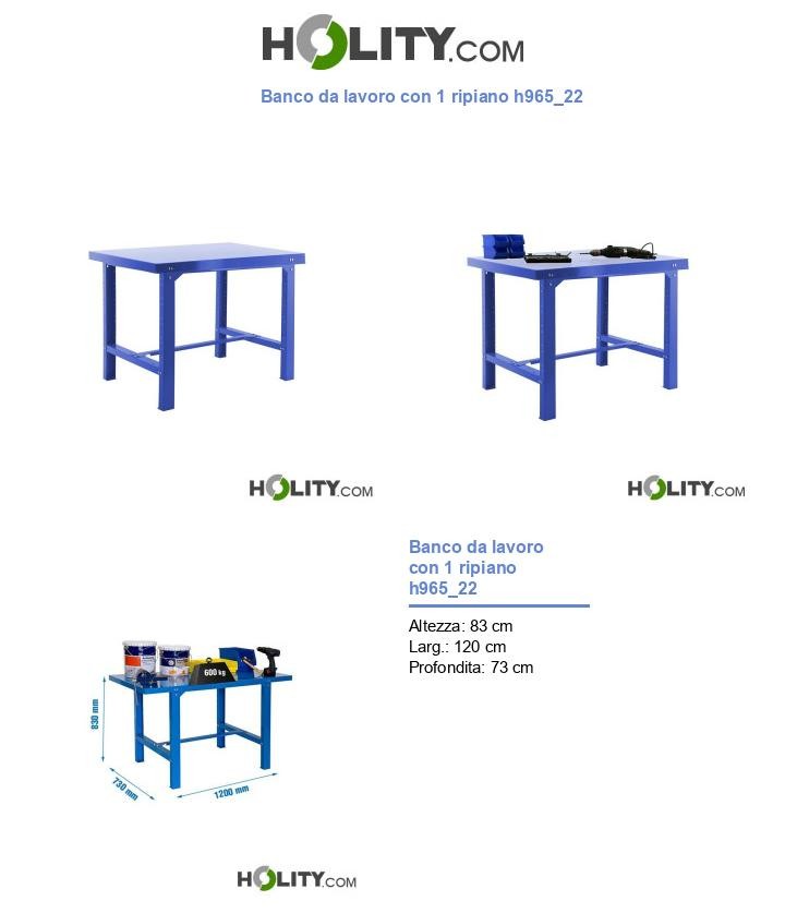 Banco da lavoro con 1 ripiano h965_22