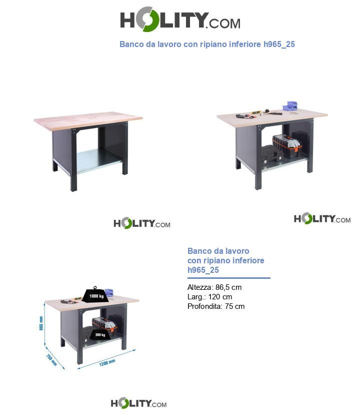 Banco da lavoro con ripiano inferiore h965_25