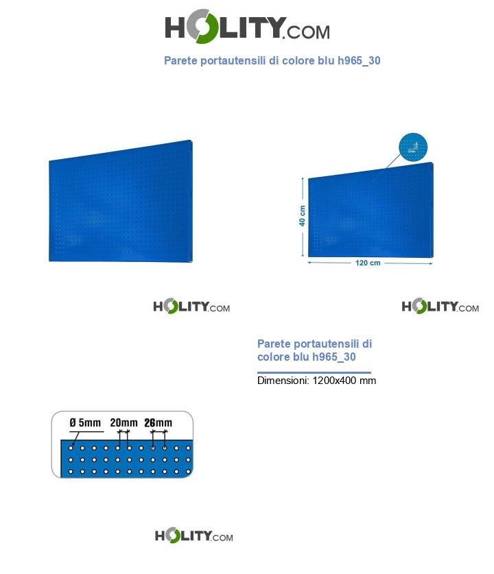 Parete portautensili di colore blu h965_30