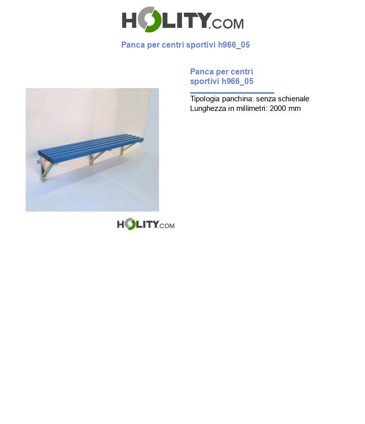 Panca per centri sportivi h966_05