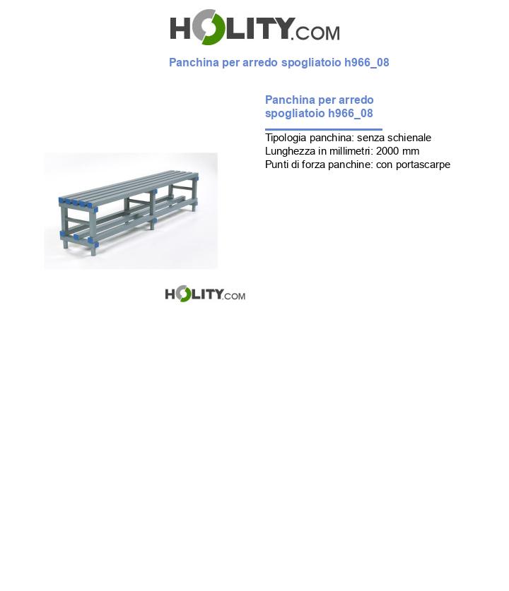 Panchina per arredo spogliatoio h966_08