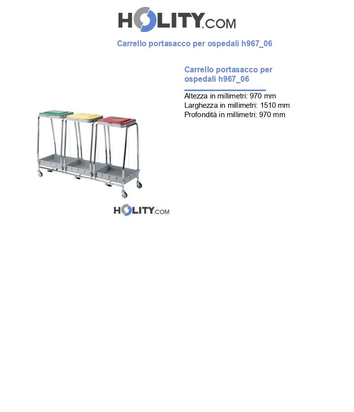 Carrello portasacco per ospedali h967_06