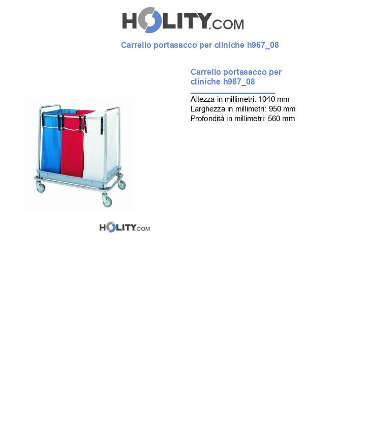 Carrello portasacco per cliniche h967_08