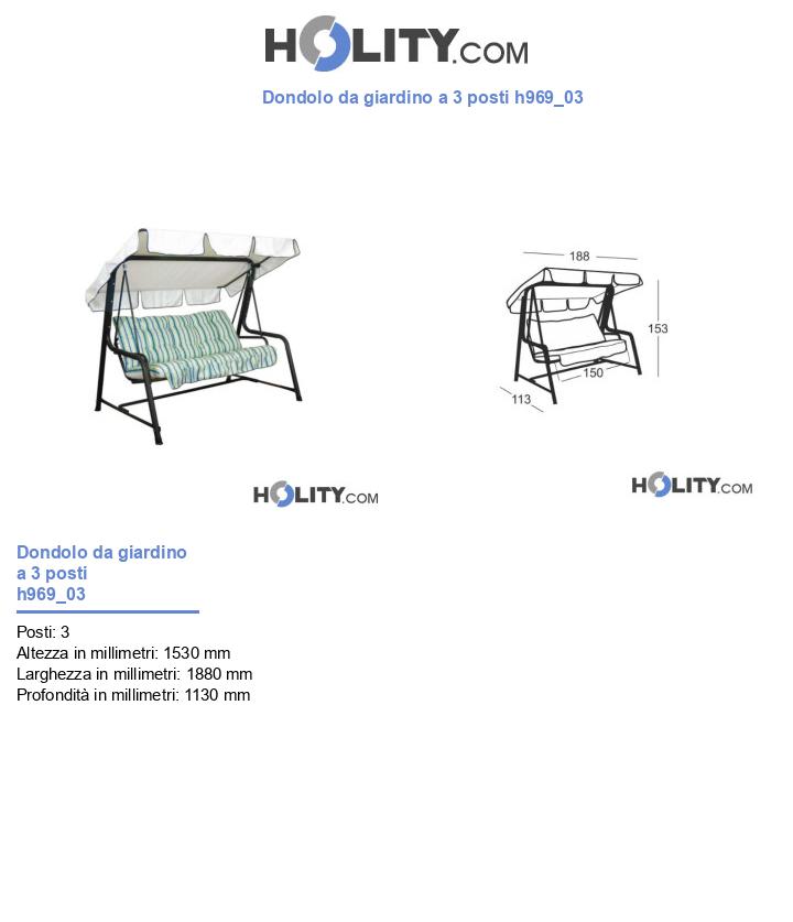 Dondolo da giardino a 3 posti h969_03