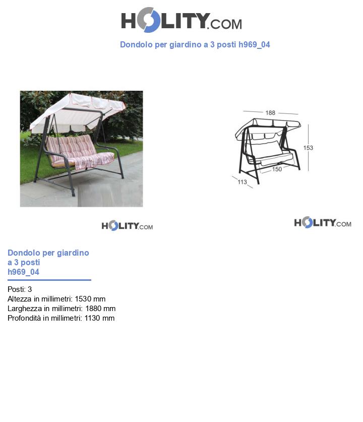 Dondolo per giardino a 3 posti h969_04