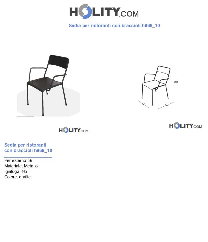 Sedia per ristoranti con braccioli h969_10
