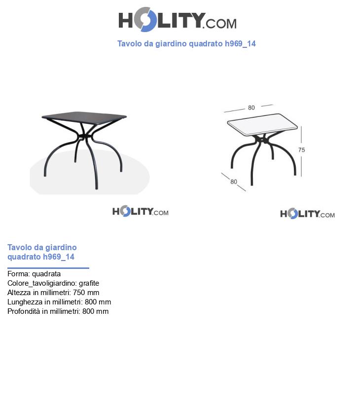 Tavolo da giardino quadrato h969_14