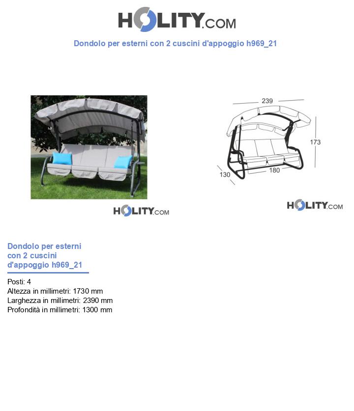 Dondolo per esterni con 2 cuscini d'appoggio h969_21