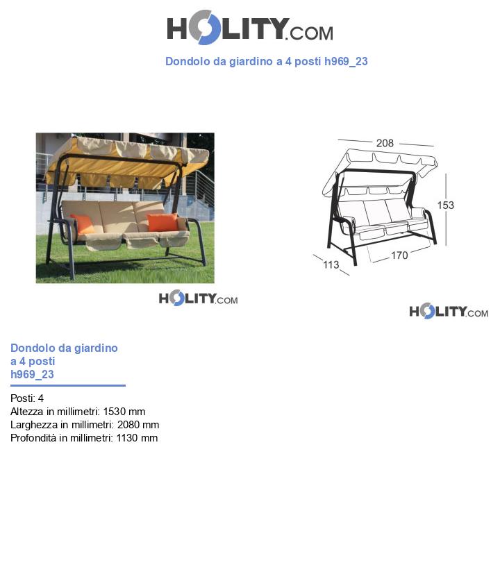 Dondolo da giardino a 4 posti h969_23