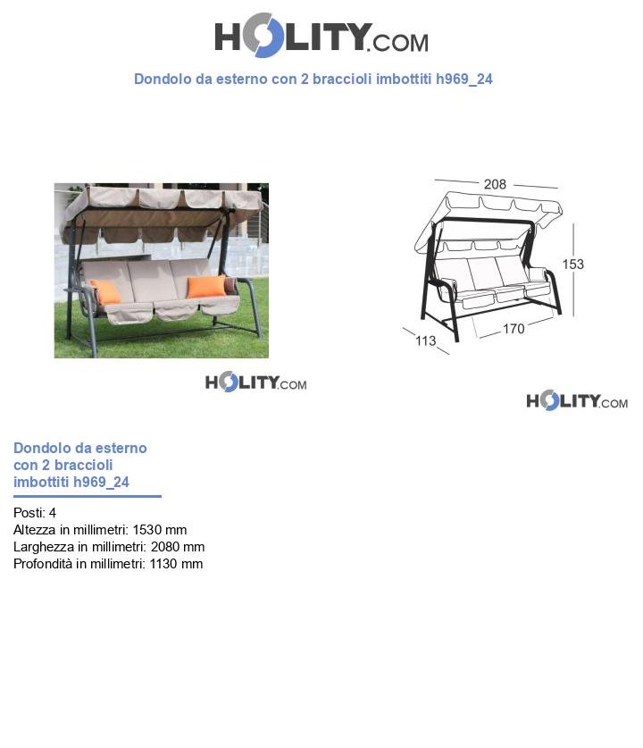 Dondolo da esterno con 2 braccioli imbottiti h969_24