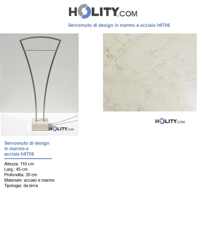 Servomuto di design in marmo e acciaio h9706