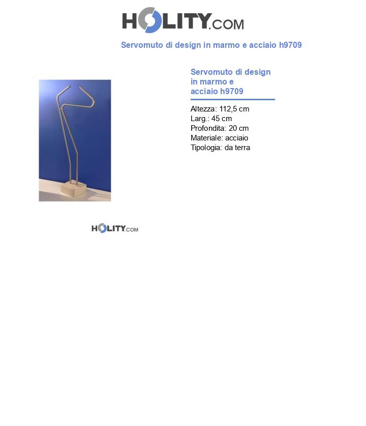 Servomuto di design in marmo e acciaio h9709