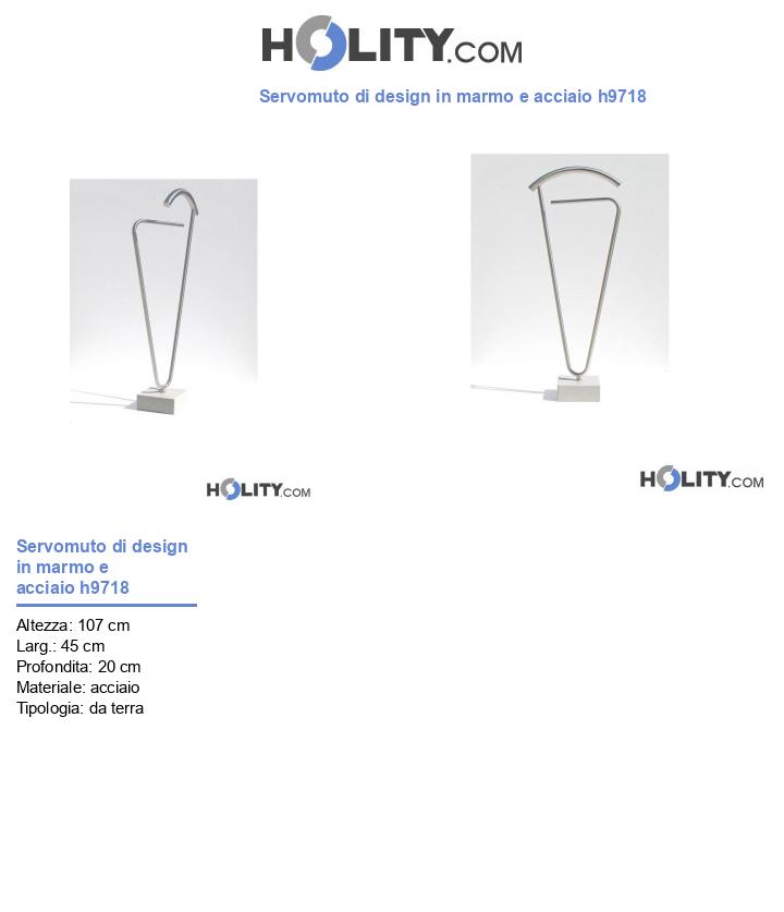 Servomuto di design in marmo e acciaio h9718