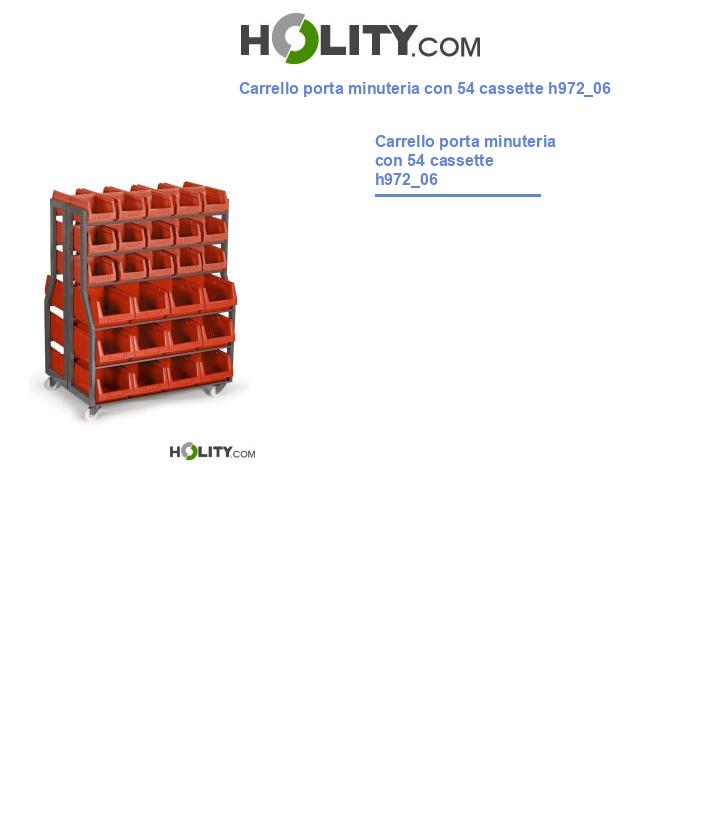 Carrello porta minuteria con 54 cassette h972_06