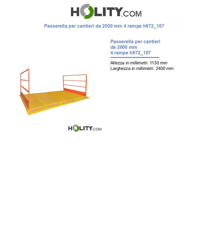 Passerella per cantieri da 2000 mm 4 rampe h972_107
