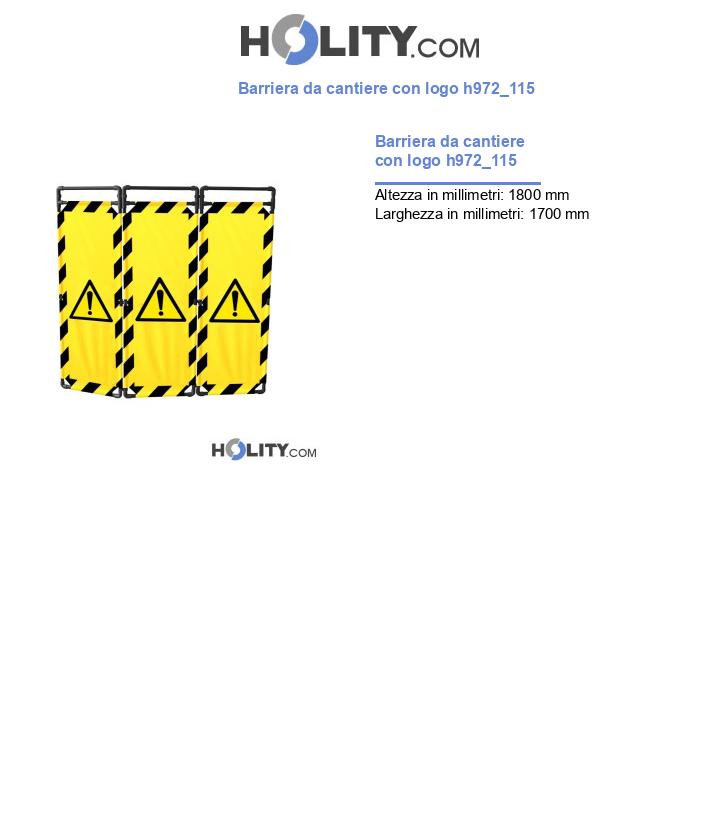 Barriera da cantiere con logo h972_115