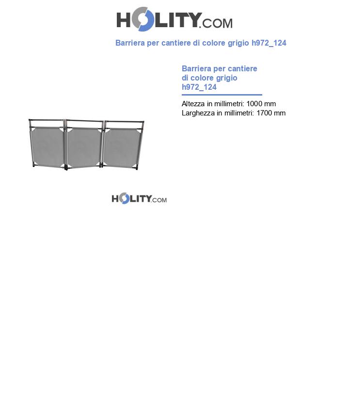 Barriera per cantiere di colore grigio h972_124