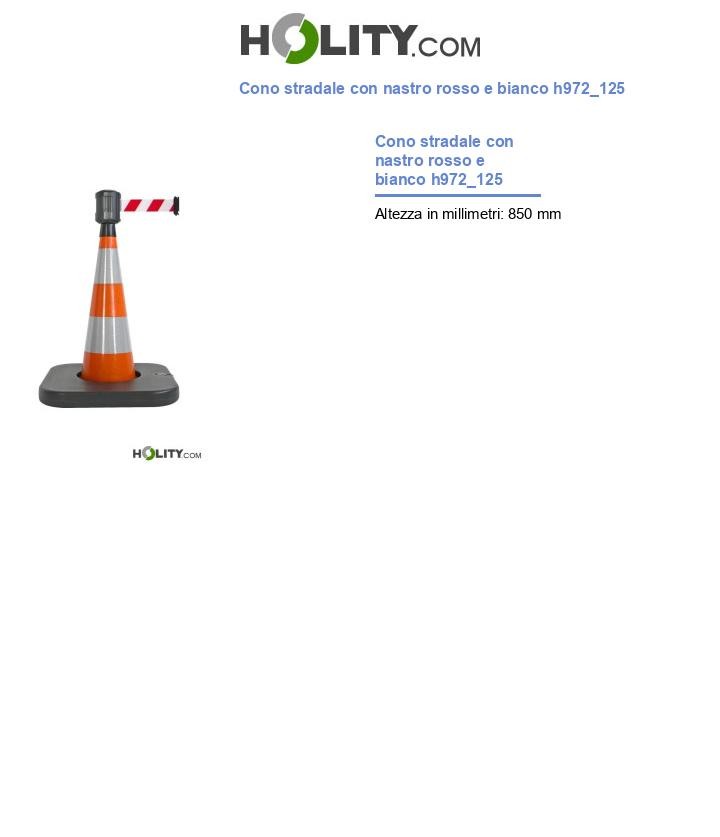Cono stradale con nastro rosso e bianco h972_125