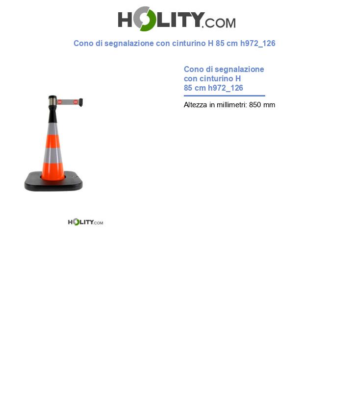 Cono di segnalazione con cinturino H 85 cm h972_126