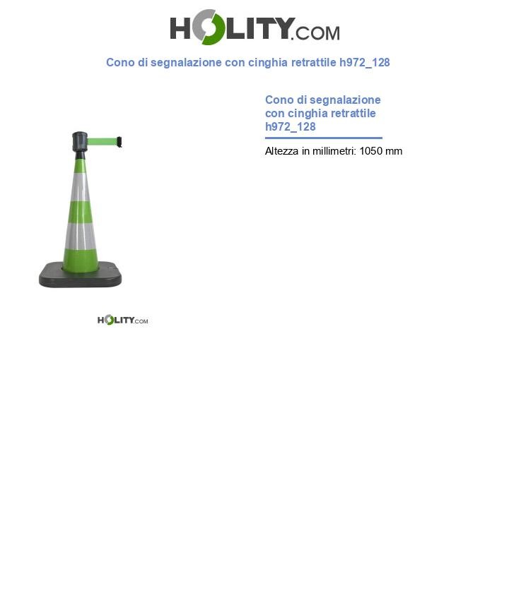 Cono di segnalazione con cinghia retrattile h972_128