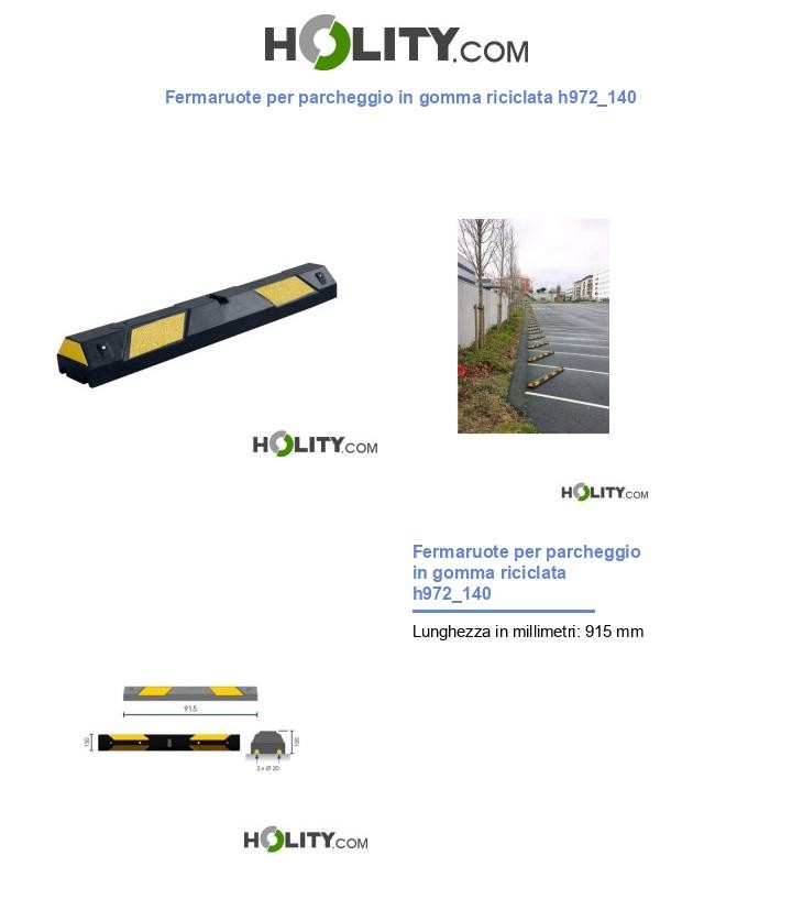 Fermaruote per parcheggio in gomma riciclata h972_140