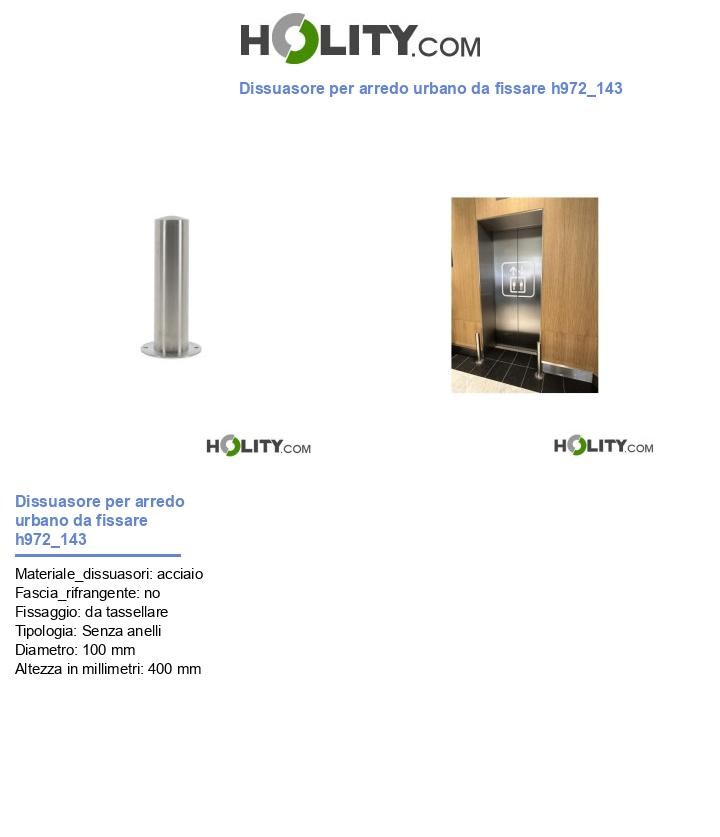 Dissuasore per arredo urbano da fissare h972_143