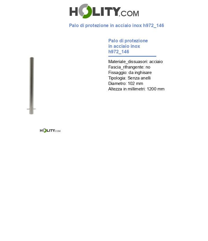 Palo di protezione in acciaio inox h972_146