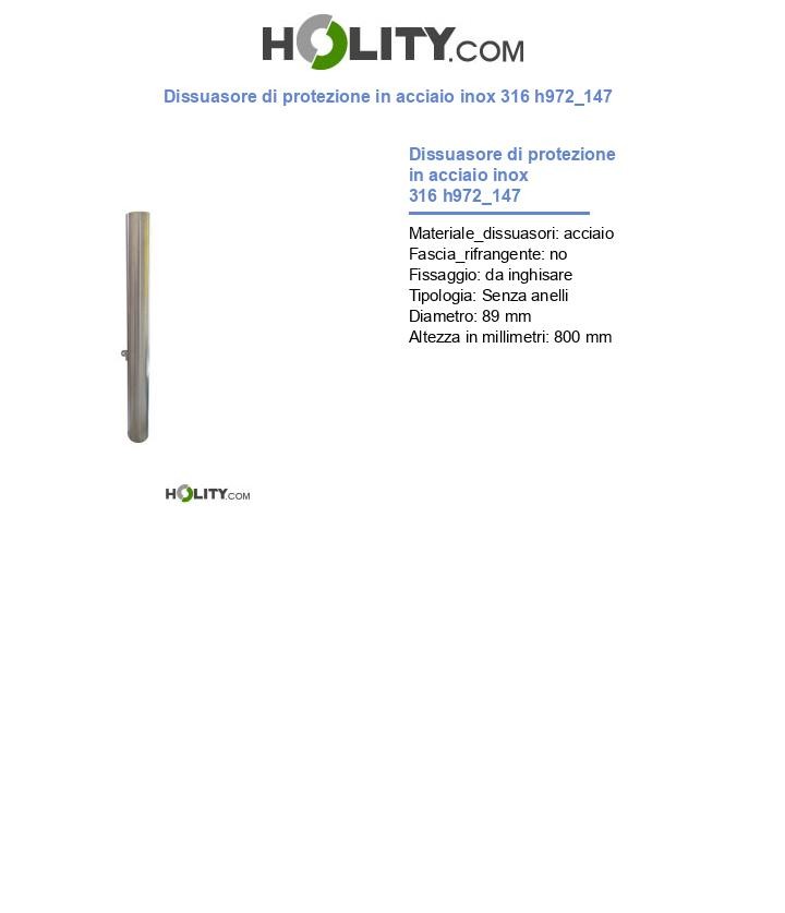 Dissuasore di protezione in acciaio inox 316 h972_147