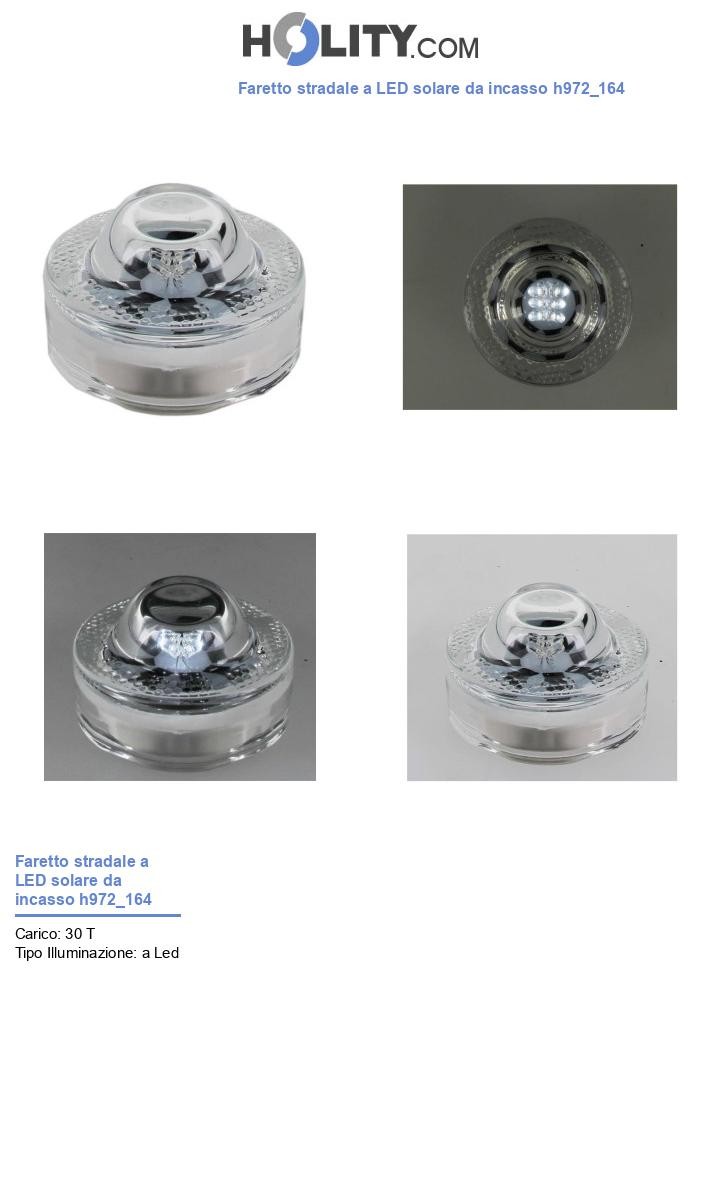 Faretto stradale a LED solare da incasso h972_164