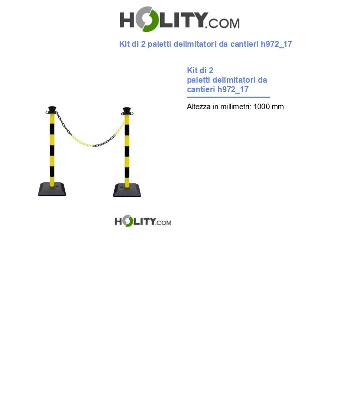 Kit di 2 paletti delimitatori da cantieri h972_17