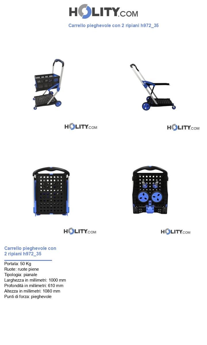 Carrello pieghevole con 2 ripiani h972_35