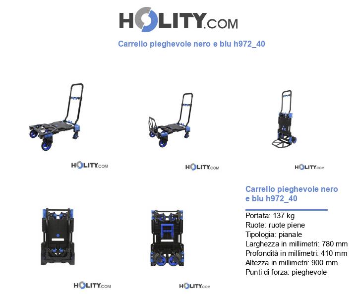 Carrello pieghevole nero e blu h972_40