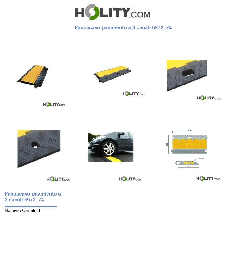 Passacavo pavimento a 3 canali h972_74