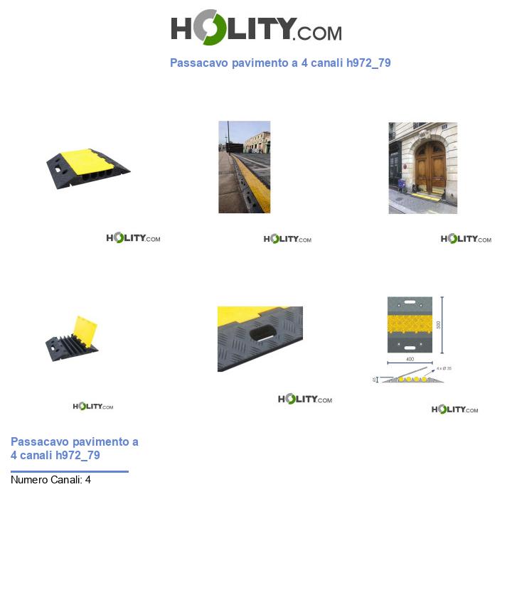 Passacavo pavimento a 4 canali h972_79