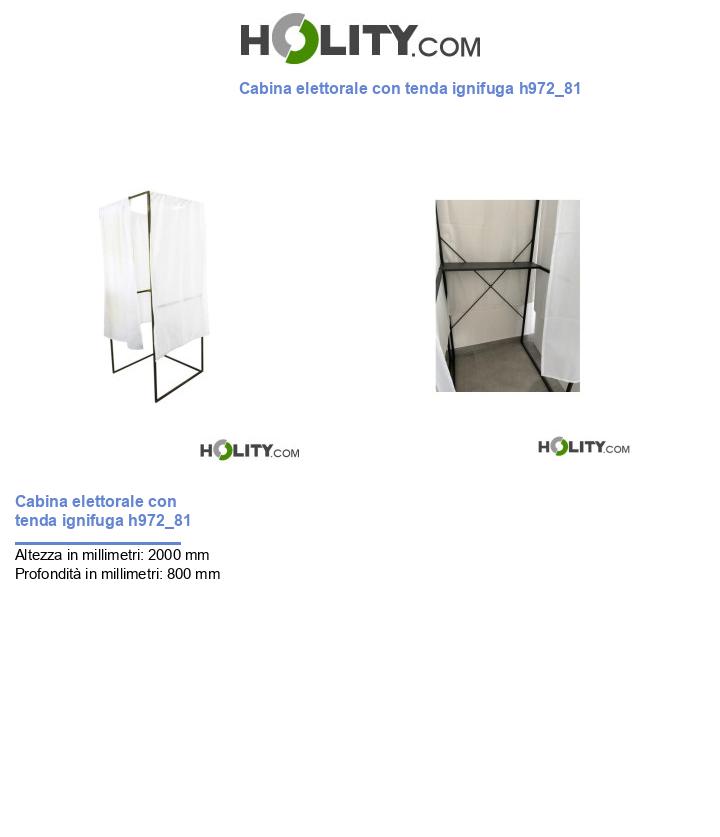 Cabina elettorale con tenda ignifuga h972_81