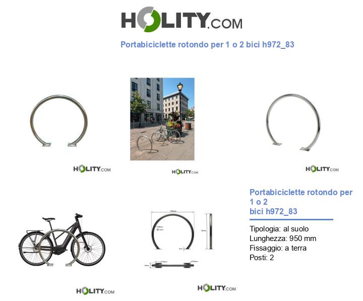 Portabiciclette rotondo per 1 o 2 bici h972_83
