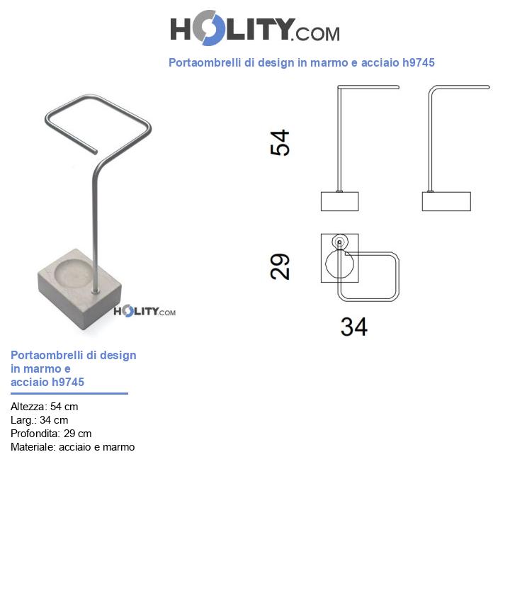 Portaombrelli di design in marmo e acciaio h9745