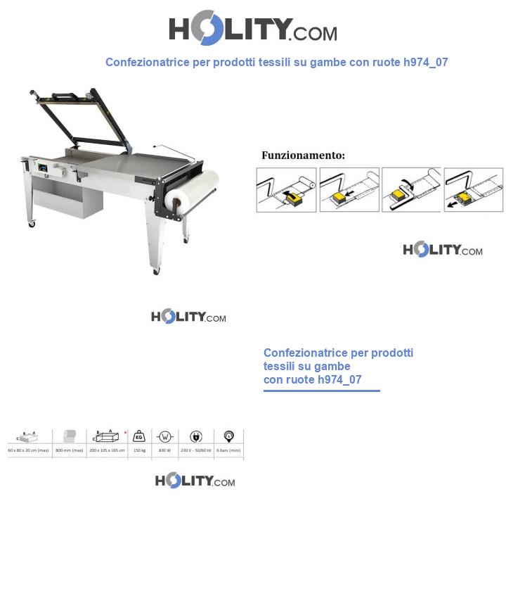 Confezionatrice per prodotti tessili su gambe con ruote h974_07