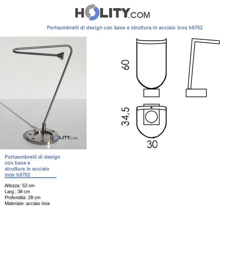 Portaombrelli di design con base e struttura in acciaio inox h9752