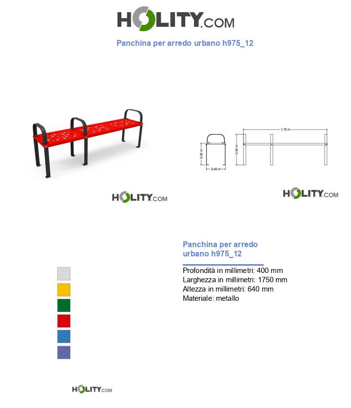 Panchina per arredo urbano h975_12